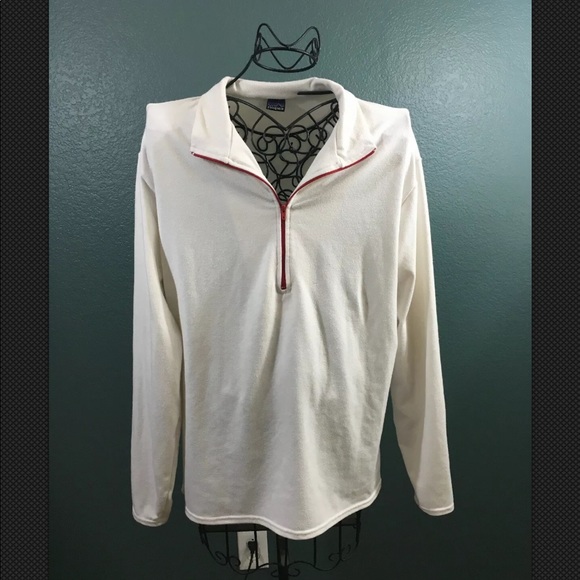 Patagonia 1/4th Zip Pullover White Fleece Shirt - Picture 1 of 8